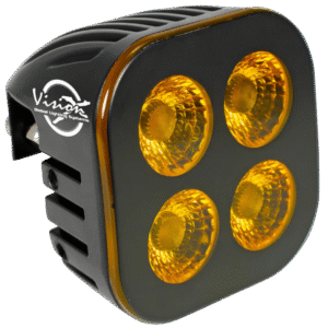 UNITE 20 WATT 4 LED BLACK OUT FLOOD AMBER LENS (W POD)