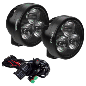 PAIR OF 3.0" SQUARE 3 LED CANNON CG2 LIGHTS INCLUDING HARNESS