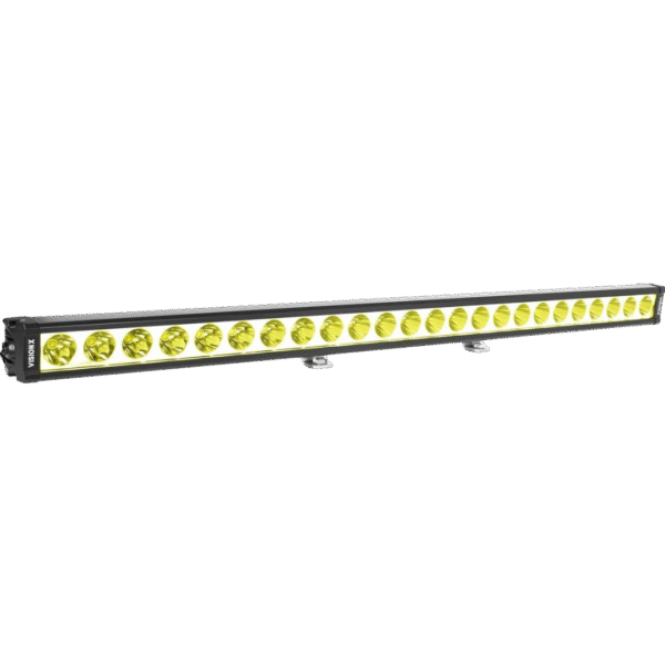 32.09" XPL SERIES HALO SELECTIVE YELLOW 24 LED SPOT LIGHT BAR INCLUDING END CAP MOUNTING L BRACKET - Image 3