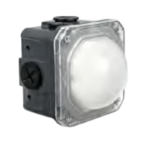 JUNCTION BOX LIGHT 10 WATT ULTRA WIDE FLOOD 90-277VAC GREY HOUSING 5000K FROSTED