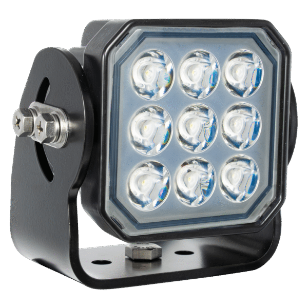 PROSPECTOR WORK LIGHT 9 SEVEN WATT LEDS BLACK HOUSING 10 DEGREE BEAM