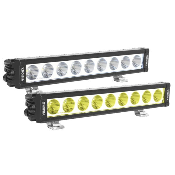 13.19" XPL SERIES HALO SELECTIVE YELLOW 9 LED SPOT LIGHT BAR INCLUDING END CAP MOUNTING L BRACKET A
