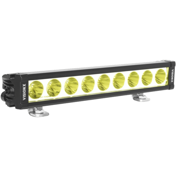 13.19" XPL SERIES HALO SELECTIVE YELLOW 9 LED SPOT LIGHT BAR INCLUDING END CAP MOUNTING L BRACKET A - Image 3