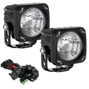 PAIR OF 3.7" SINGLE SOURCE 10 WATT LIGHT CANNON CG2 INCLUDING HARNESS USING DT CONNECTOR