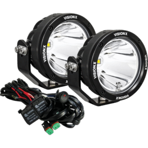 PAIR OF 4.7" SINGLE SOURCE 40 WATT CANNON CG2 LIGHTS INCLUDING HARNESS USING DT CONNECTORS