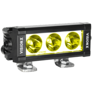 5.63" XPL SERIES HALO SELECTIVE YELLOW 3 LED SPOT BEAM LIGHT BAR INCLUDING END CAP MOUNTING L BRACK